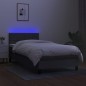 Boxspringbett mit Matratze & LED Dunkelgrau 90x190 cm Stoff