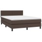 Boxspringbett mit Matratze & LED Braun 140x200 cm Kunstleder