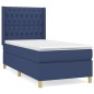 Boxspringbett mit Matratze Blau 90x200 cm Stoff