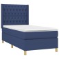 Boxspringbett mit Matratze Blau 90x200 cm Stoff