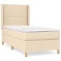 Boxspringbett mit Matratze Creme 80x200 cm Stoff