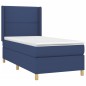 Boxspringbett mit Matratze Blau 90x190 cm Stoff