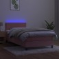 Boxspringbett mit Matratze & LED Rosa 90x200 cm Samt