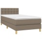 Boxspringbett mit Matratze & LED Taupe 80x200 cm Stoff