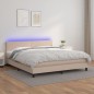 Boxspringbett mit Matratze & LED Cappuccino-Braun 180x200cm