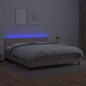 Boxspringbett mit Matratze & LED Cappuccino-Braun 180x200cm