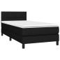 Boxspringbett mit Matratze & LED Schwarz 80x200 cm Stoff