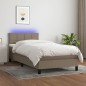 Boxspringbett mit Matratze & LED Taupe 80x200 cm Stoff