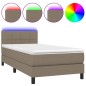 Boxspringbett mit Matratze & LED Taupe 80x200 cm Stoff