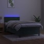 Boxspringbett mit Matratze & LED Dunkelgrün 90x190 cm Samt