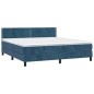 Boxspringbett mit Matratze & LED Dunkelblau 180x200 cm Samt