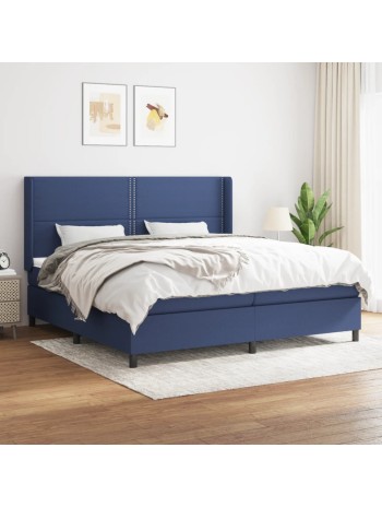 Boxspringbett mit Matratze Blau 200x200 cm Stoff