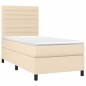 Boxspringbett mit Matratze & LED Creme 90x190 cm Stoff