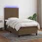 Boxspringbett mit Matratze & LED Dunkelbraun 80x200 cm Stoff