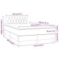 Boxspringbett mit Matratze & LED Dunkelbraun 120x200 cm Stoff