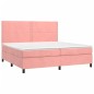 Boxspringbett mit Matratze & LED Rosa 200x200 cm Samt