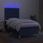 Boxspringbett mit Matratze & LED Blau 80x200 cm Stoff