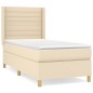 Boxspringbett mit Matratze Creme 90x200 cm Stoff