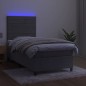 Boxspringbett mit Matratze & LED Hellgrau 100x200 cm Samt