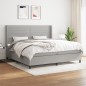 Boxspringbett mit Matratze Hellgrau 200x200 cm Stoff