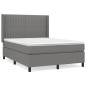 Boxspringbett mit Matratze Dunkelgrau 140x200 cm Stoff