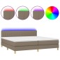 Boxspringbett mit Matratze & LED Taupe 200x200 cm Stoff