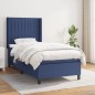 Boxspringbett mit Matratze Blau 100x200 cm Stoff