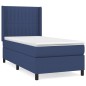 Boxspringbett mit Matratze Blau 100x200 cm Stoff