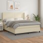 Boxspringbett mit Matratze Creme 160x200 cm Kunstleder