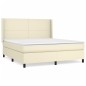 Boxspringbett mit Matratze Creme 160x200 cm Kunstleder