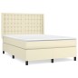 Boxspringbett mit Matratze Creme 140x200 cm Kunstleder