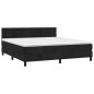 Boxspringbett mit Matratze & LED Schwarz 160x200 cm Samt