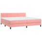 Boxspringbett mit Matratze & LED Rosa 200x200 cm Samt