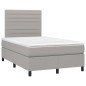 Boxspringbett mit Matratze & LED Hellgrau 120x200 cm Stoff