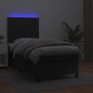 Boxspringbett mit Matratze & LED Schwarz 80x200 cm Kunstleder