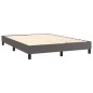 Boxspringbett mit Matratze & LED Grau 140x200 cm Kunstleder