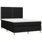 Boxspringbett mit Matratze & LED Schwarz 140x200 cm Stoff