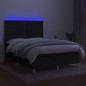 Boxspringbett mit Matratze & LED Schwarz 140x200 cm Stoff