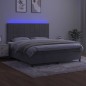 Boxspringbett mit Matratze & LED Hellgrau 160x200 cm Samt