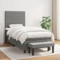 Boxspringbett mit Matratze Dunkelgrau 100x200 cm Stoff