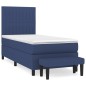 Boxspringbett mit Matratze Blau 100x200 cm Stoff