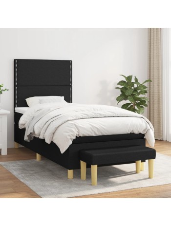 Boxspringbett mit Matratze Schwarz 90x190 cm Stoff