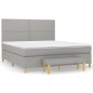 Boxspringbett mit Matratze Hellgrau 180x200 cm Stoff