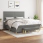 Boxspringbett mit Matratze Dunkelgrau 160x200 cm Stoff