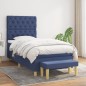 Boxspringbett mit Matratze Blau 80x200 cm Stoff