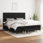 Boxspringbett mit Matratze Schwarz 200x200 cm Stoff