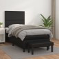 Boxspringbett mit Matratze Schwarz 90x190 cm Kunstleder