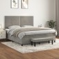 Boxspringbett mit Matratze Hellgrau 180x200 cm Samt