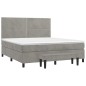 Boxspringbett mit Matratze Hellgrau 180x200 cm Samt