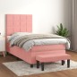 Boxspringbett mit Matratze Rosa 100x200 cm Samt